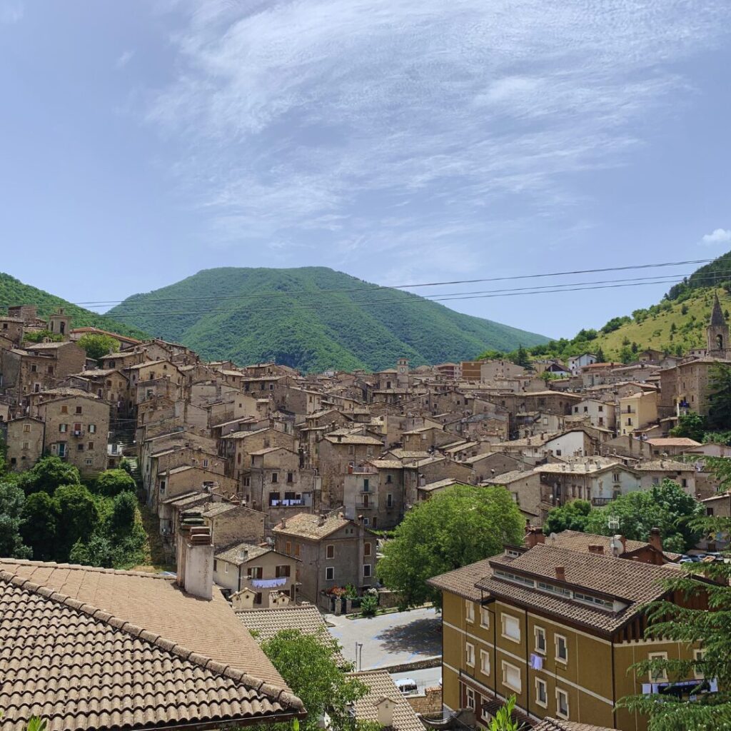 Panoramic view of Scanno, one of the most beautiful medieval villages in Abruzzo, Italy