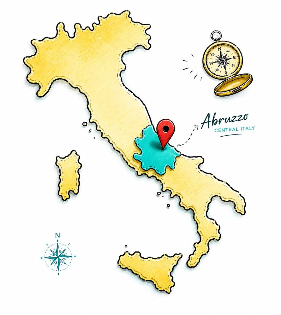 Abruzzo is located in the centre of Italy, right next to Rome